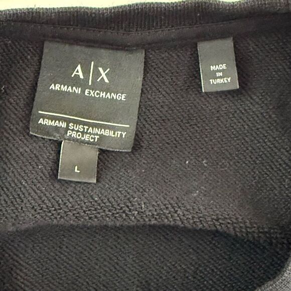 Armani Exchange Black Signature Eagle Crewneck Sweatshirt - Women’s US L - Picture 7 of 9